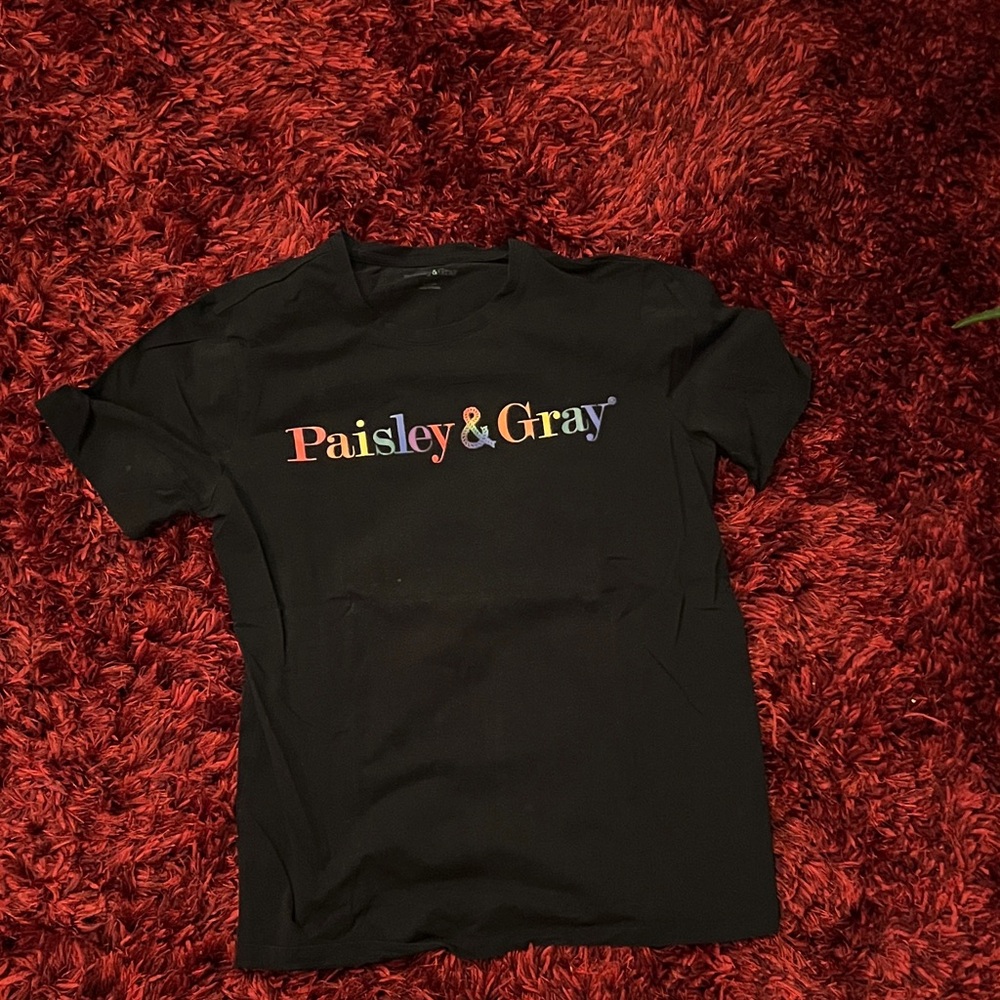 Paisley & Gray Black Tee with Colorful Logo‎
